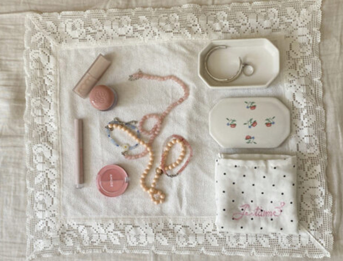 Flower pattern lace big mat