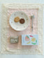 Flower pattern lace big mat(pink)