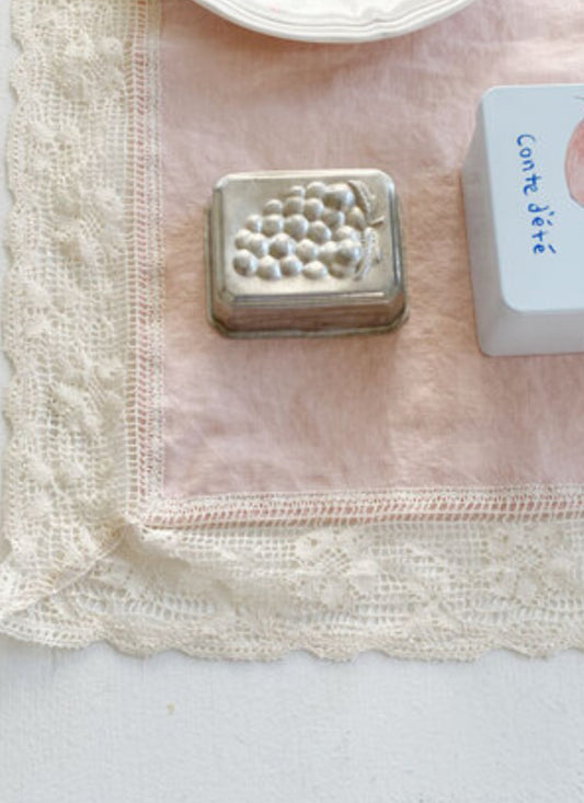 Flower pattern lace big mat(pink)