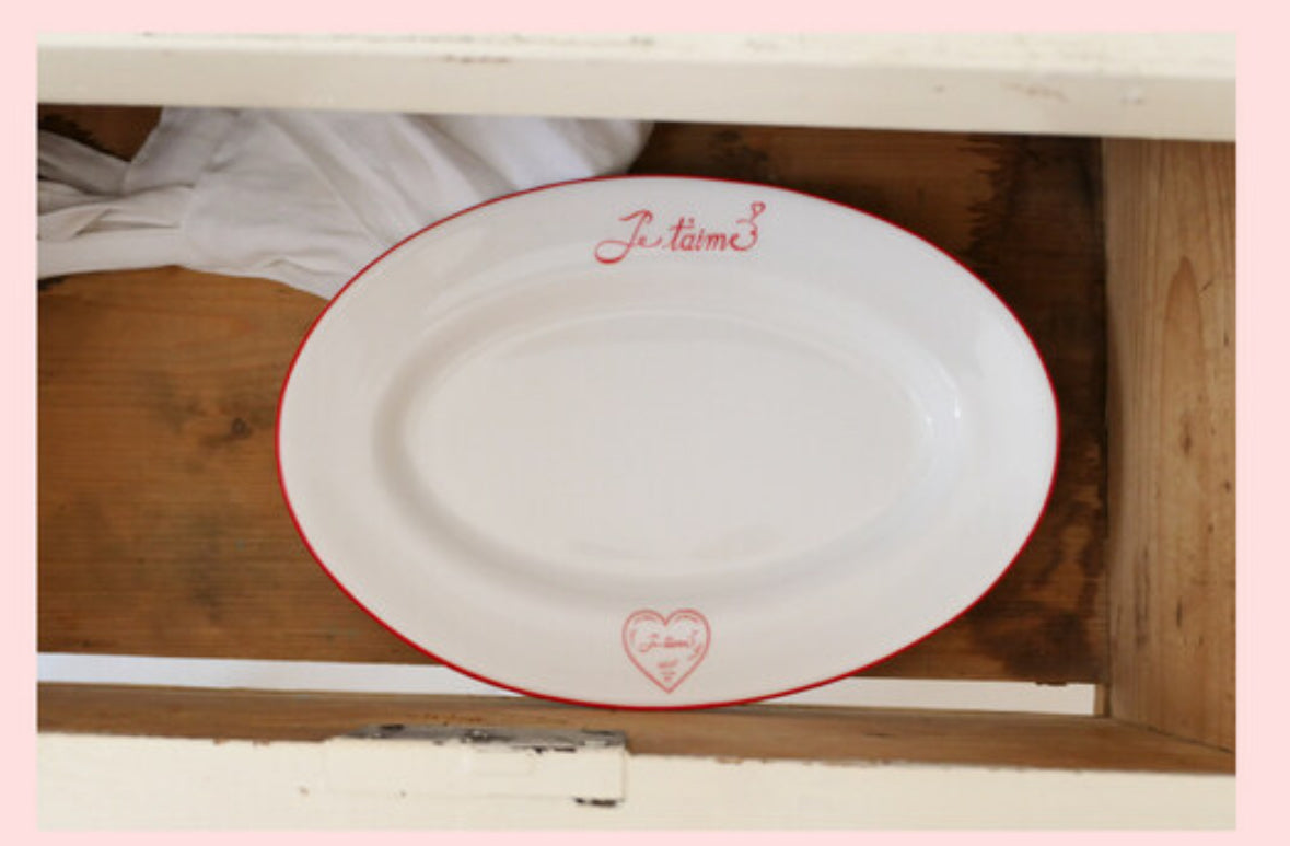 Je t'aime oval plate