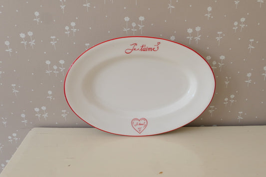 Je t'aime oval plate