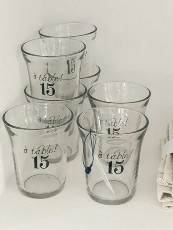 a table 15 franch glass